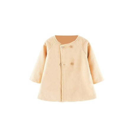 

Sunisery Toddler Kids Baby Girls Warm Wool Trench Coat Buttoned Windbreaker Winter Warm Jacket Overcoat Cloak 0-5Y