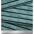 thumbnail image 3 of Soimoi Moss Georgette Fabric Stripe Block Print Fabric by Yard 42 Inch Wide, 3 of 3