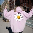 thumbnail image 4 of DAISY SMILEY FACE Graphic Unisex Fleece Hooded Sweatshirt, 4 of 5