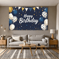 thumbnail image 6 of Navy Blue Backdrop with Golden Stars and Balloons Happy Birthday Banner Party Supplies Photography Props Birthday Decoration Photo Booth Background Decor, 6 of 8