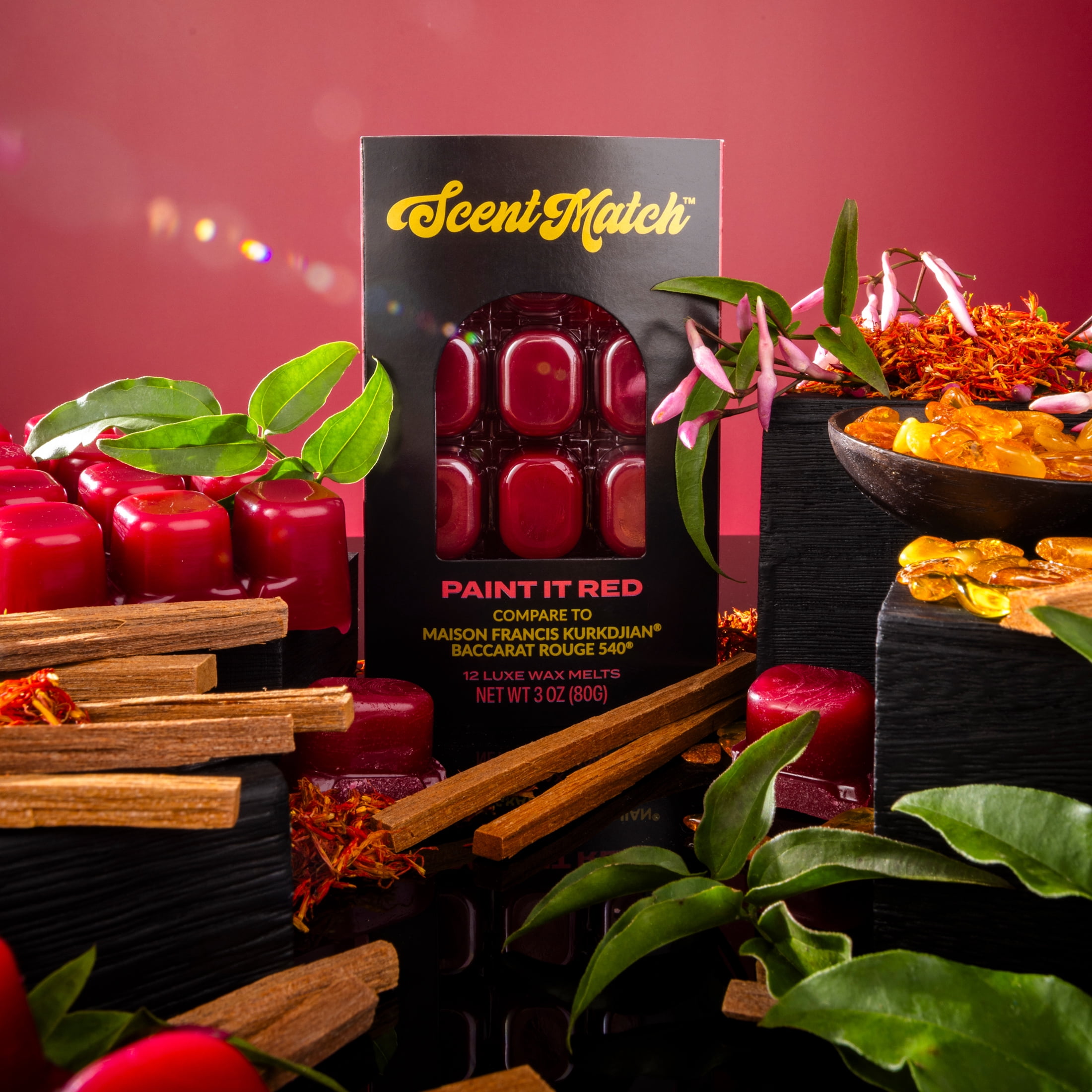 IllumiScents ScentMatch 3 oz Wax Melts, Paint It Red, Compare to Baccarat Rouge 540