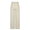 thumbnail image 5 of ZQUUVOU Women's Wide Leg Pants Plain Color Stretch High Waist Casual Wide Leg Dress Pants Office Comfort Trousers Beige, 5 of 6