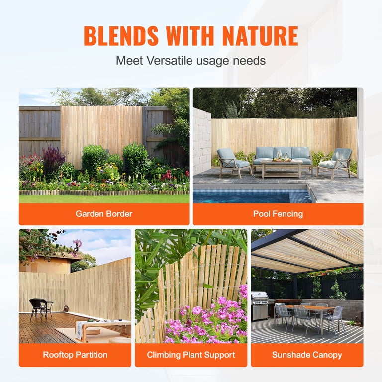 KFFKFF Bamboo Privacy Screen Fence, 6 Ft. x 13 Ft. photo 6