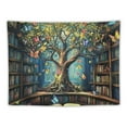 thumbnail image 5 of Patifu Mystic Library Tapestries, Fantasy Magic Tree Bookshelves Aesthetic Tapestry Classroom, Tree Vintage Bookshelves Book Art Tapestry Wall Hung University Room Bedroom, 5 of 6
