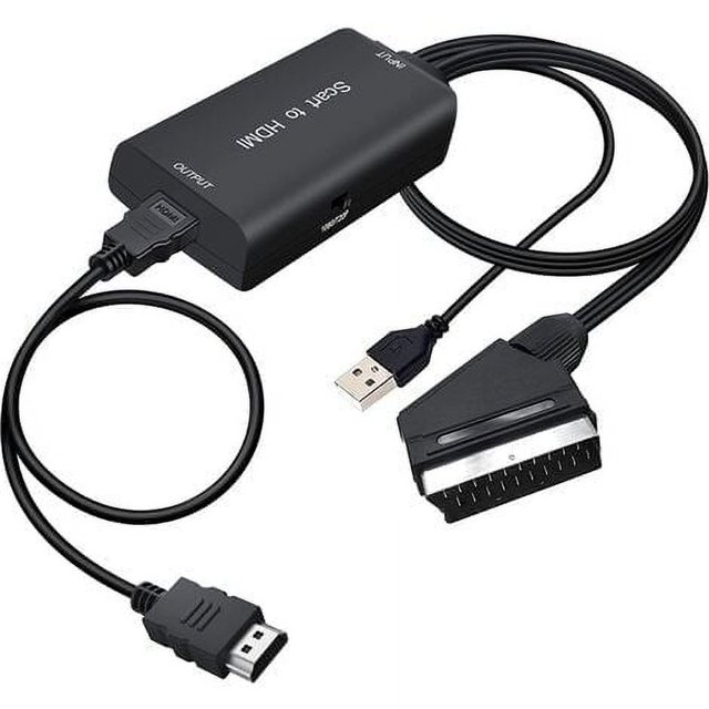 Adaptador Peritel HDMI, Convertidor Peritel a HDMI SCART Adaptador HDMI Compatible 720P/1080@60HZ para HDTV DVD Blu-Ray Boîtier Décodeur Lecteur HD etc