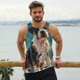 thumbnail image 6 of Goofa Colorful Sky Puppy Pattern Men's Workout Tank Top Slim-Fit Tank Quick Dry Fit Muscle Tank Top Beach Tank Top Bodybuilding Sleeveless T Shirt-, 6 of 7