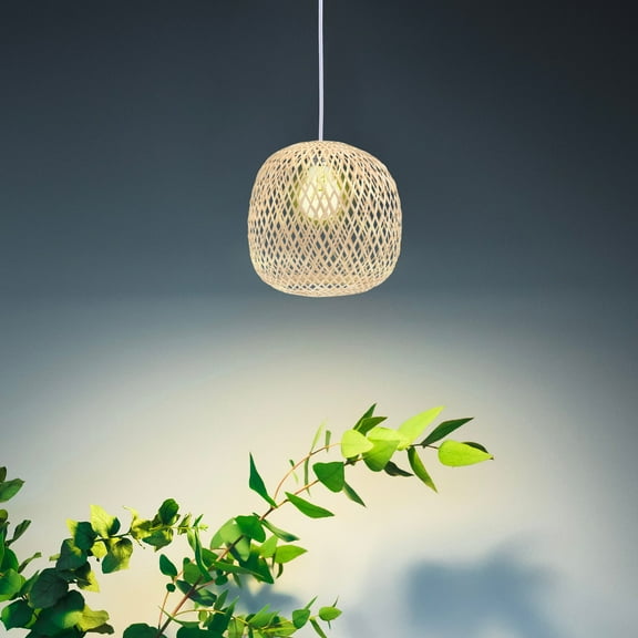 Worgeous  Bamboo Lampshade Chandeliers Ceiling Light Rustic Decor Decoration