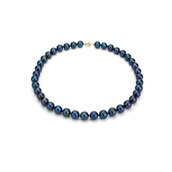 ADDURN Ultra-Luster 9-10mm Black Genuine Cultured Freshwater Pearl 18" Necklace and 14kt Yellow Gold Filigree Clasp