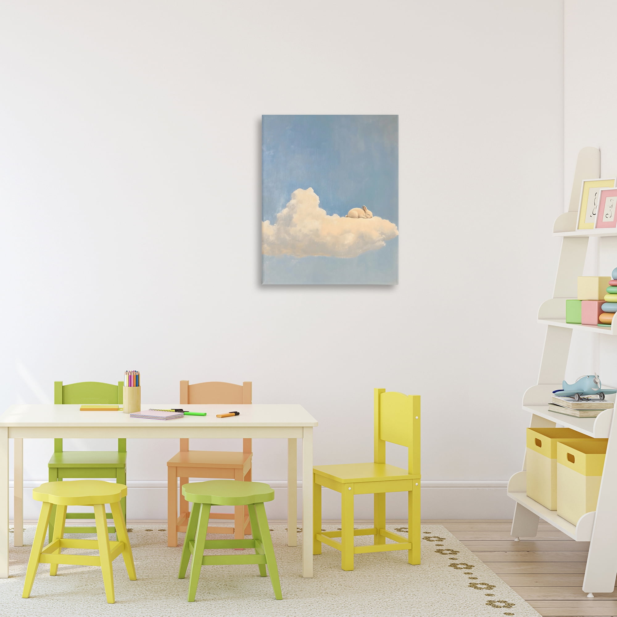 Stupell Industries Sleeping Bunny on Cloud Canvas Wall Art, design by The Prints Vibe