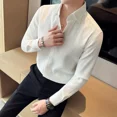 thumbnail image 3 of Camisas para hombre Camisa verde lisa para hombre Camisa de negocios Waffle Diseñador Moda 2024 Hipster Regular Elegante Slim Fit Barato Marca Social I, 3 of 5