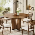 thumbnail image 1 of Tribesigns 39.37-Inch Round Dining Table, Rustic Brown Wooden Kitchen Table for 4 People, Farmhouse Style Table for Dining Room or Living Room, 1 of 5