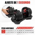 thumbnail image 4 of Mancuerna Ajustable X-Rush ( 2.5 a 24 kg) con Sistema de Dial Rápido y Base, 4 of 8