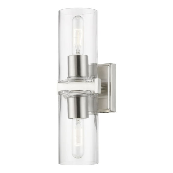 18032-91 Livex Lighting Clarion - 2 Light Bath Vanity In Contemporary Style-15 Inches Tall and 5 Inches Wide-Brushed Nickel Finish