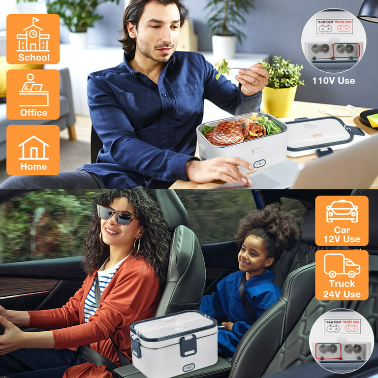 Aotto Portable Oven, Portable Food Warmer Lunch Box, 110V Portable  Microwave and 3-in-1 Car Food Warmer for Car, Truck, Travel, Work and Home,  Bundle