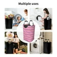 thumbnail image 6 of Waterproof Collapsible Laundry Hamper, Pink Spring Aluminum Handle Laundry Bag Storage Basket, 50L, 6 of 6