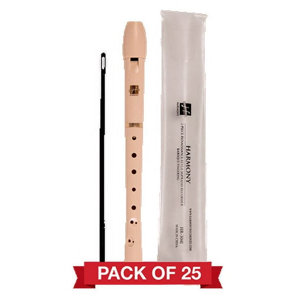 Harmony R Series HR304I Soprano Recorder 25pk, Ivory