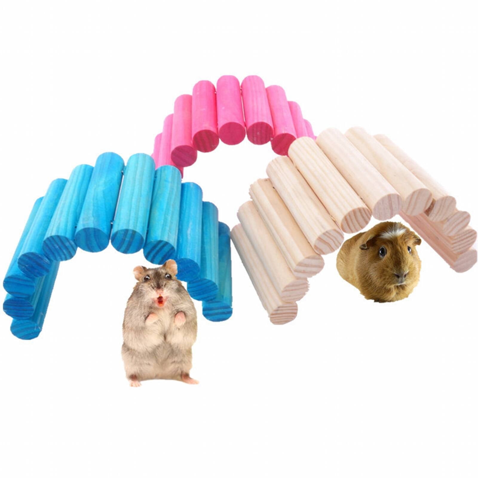 BESTSKY 2026 New Hamster Toys Relieves Anxiety and Stress Hamster House Eco-Friendly Wood Hamster Climbing Toys for Playing Climbing Pink
