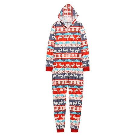 

TZNBGO Womens Clothes Parent-child Warm Christmas Set Printed Home Wear Pajamas One-piece Mother Set