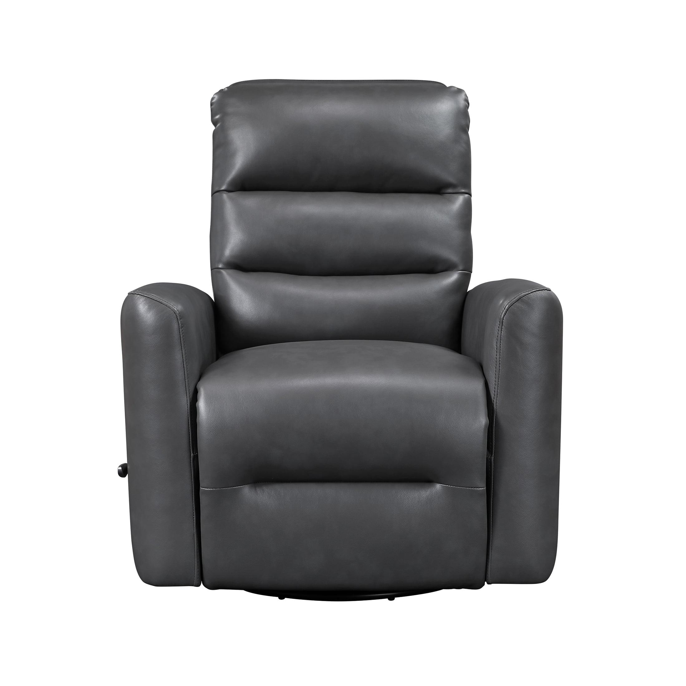 OakvillePark Crestshire Faux Leather Swivel Glider Reclining Chair, Gray