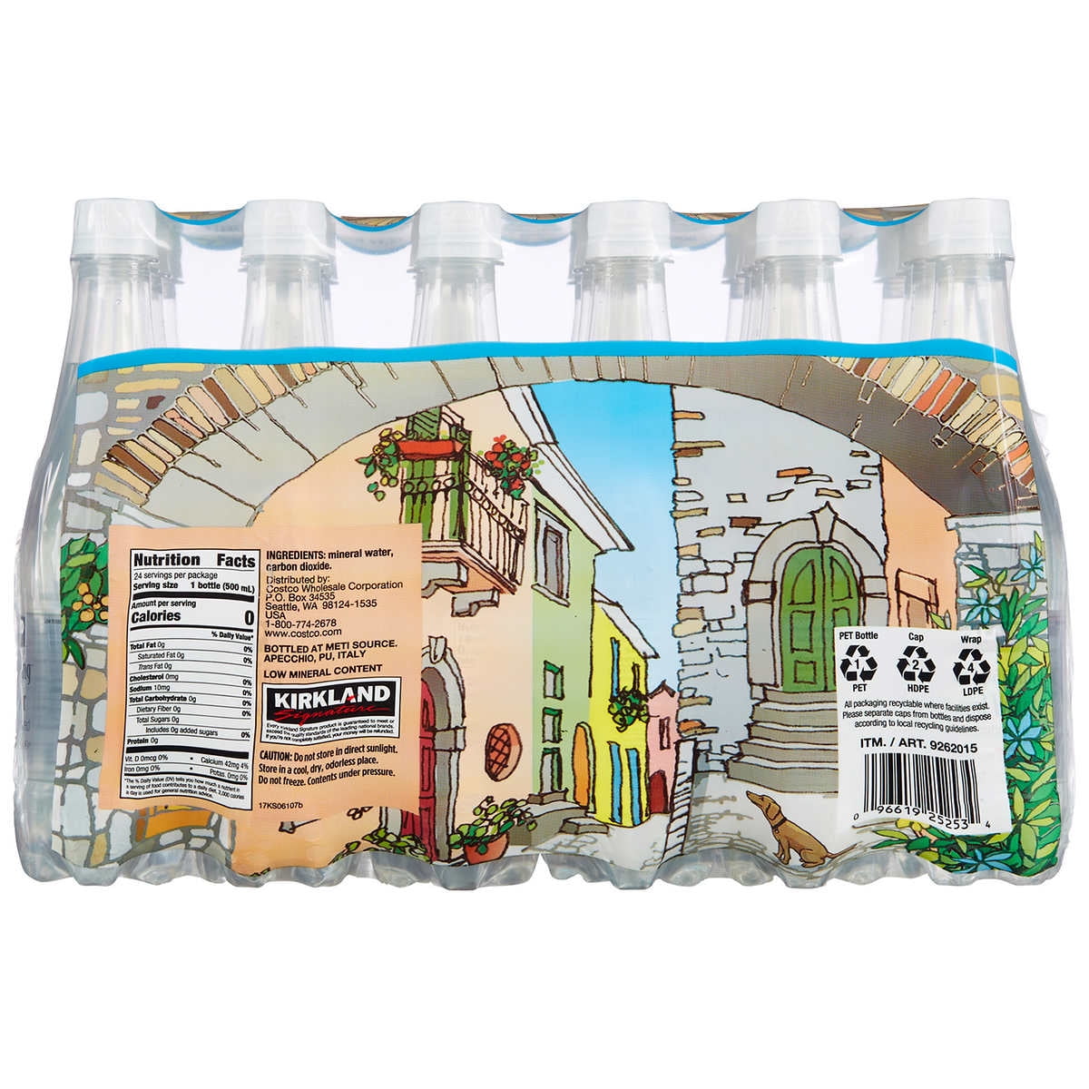Kirkland Signature Italian Sparkling Mineral Water, 16.9 Fluid Ounce (24 Count)
