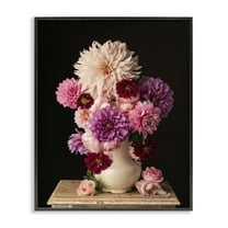 Stupell Industries Full Dahlias Bouquet Plants & Flowers Photography Black Framed Art Print Wall Art, 11 x 14
