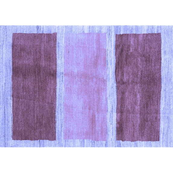 Ahgly Company Machine Washable Indoor Rectangle Abstract Blue Contemporary Area Rugs, 7' x 10'