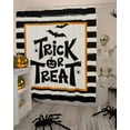 thumbnail image 4 of Shower Curtains for Bathroom-66"x72",Halloween Pumpkins Bat Black Striped Waterproof Bath Curtain Grommet Shower Curtain Set with Hooks,Trick Or Treat Washable Bath Accessories, 4 of 9