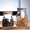 thumbnail image 3 of Bangus Stackable Kitchen Canisters Set, Clear Glass Food Storage Jars Containers with Airtight Bamboo Lid for Candy, Cookie, Rice, Sugar, Flour, Pasta, Nuts, 3 of 5