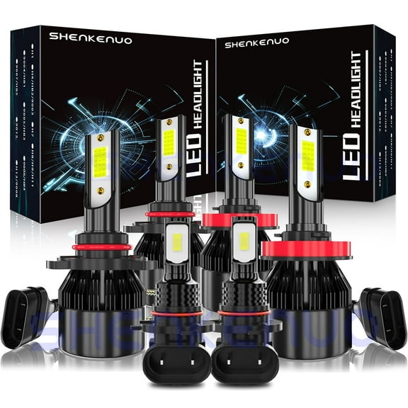 For 2008-2018 Toyota Sequoia LED Headlight Bulbs 9005 H11 High/Low Beam 9145/H10 Fog Light 6000k 6pcs