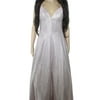 Betsy & Adam Womens Glitter-Knit Plunging V-Neck Ball Gown