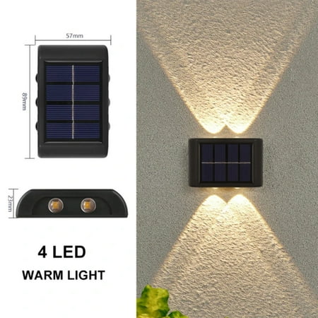 

HNGPNGH Solar Wall Lamp Outdoor Waterproof Solar Powered Light And Down Luminous Lighting Garden Balcony Yard Street Decor Lamps