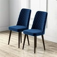 thumbnail image 5 of Pemberly Row 36"H Mid-Century Velvet Dining Chair in Navy Blue (Set of 2), 5 of 6