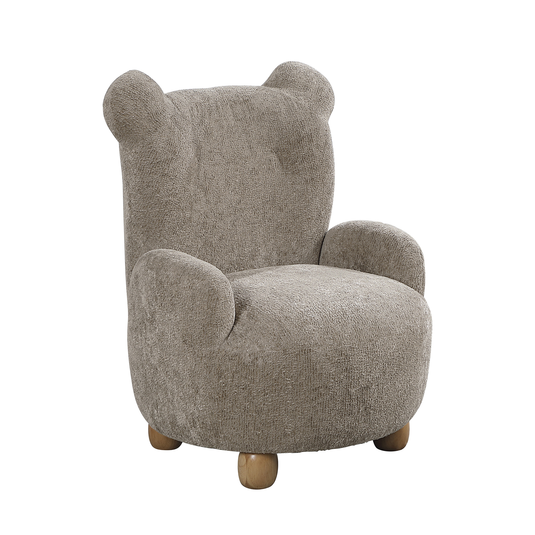 OakvillePark Grove Modern Chenille Cute Bear Shaped Kids Accent Chair, Brown