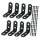 thumbnail image 2 of 8x soportes angulares de acero inoxidable, soporte de junta negro, soporte de esquina, soporte de estante de Metal resistente para muebles de madera, 2 of 9