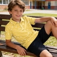 thumbnail image 2 of Grblisyd Boys' School Uniform Short Sleeve Polo Shirt Button Closure Comfortable Back to School Tops, 2 of 6