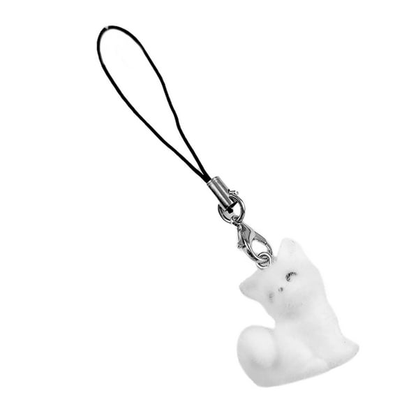 Acahhotxx Fashion Keychain, Cartoon Foxes Keychain Plush Felt Designs Soft Touch Resin Bag Charm Keys and Phone Accessory Stylish Phone Pendant
