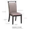 thumbnail image 6 of Danby 9 Piece Dining Set, Gray Fabric & Cappuccino Wood (Table & 8 Chairs), 6 of 6