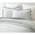 thumbnail image 3 of Chezmoi Collection Nora 3-Piece Light Gray Ruffled Edge Trim Microfiber Comforter Set, Queen Size, 3 of 9