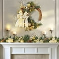 thumbnail image 3 of LingStar Christmas Wreath, 24 Inch Outdoor Christmas Wreath for Front Door, Battery Operated Xmas Wreath with 20 LED Lights Timer Red Gold Ball Ornaments Berries Pine Cones for Home Holiday Decor, 3 of 9
