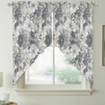 thumbnail image 2 of Spring Botanical Swag Valances for Windows, Kitchen Curtains 36 Inch Length 2 Panels Set, Country Floral Leaves Gray Brown Short Curtains for Small Windows Rod Pocket Cafe Curtains Drapes 28"x36", 2 of 8