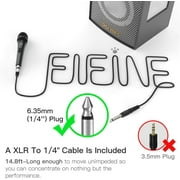 FIFINE K6 Wired Karaoke Microphone with 14.8ft Cable, Handheld Speaker Microphone with On/Off Switch, 6.35mm Jack, Dynamic Mic for Singing, Speech