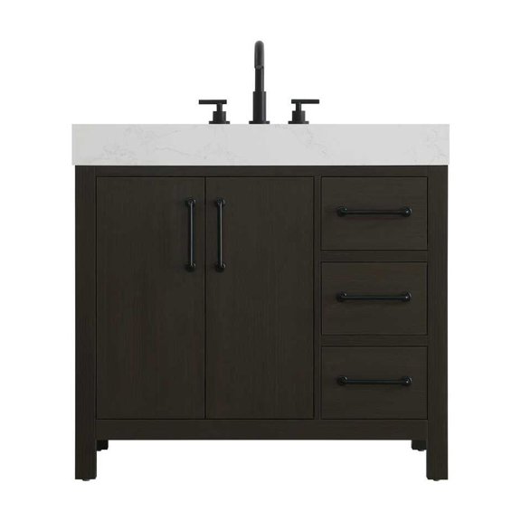 Elegant Kitchen and Bath 36 inch Single Bathroom Vanity In Mocha Brown