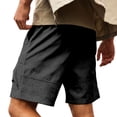 thumbnail image 4 of Gyexs Mens Shorts Casual Drawstring Waist Y2k Shorts Stretch Summer Beach Sweat Shorts Summer Clothes Black, Size XL, 4 of 6