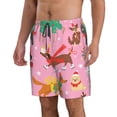 thumbnail image 2 of Wukai Different Dogs Christmas Print Beach Trunks with Compression Liner Swimsuit Quick Dry Beach Sports Shorts with Pocket-3X-Large, 2 of 6