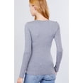 thumbnail image 4 of Simply Fashion Active Basic CrewNeck LongSleeve Slim Fit Cotton Tshirts,hgrey,2X, 4 of 4