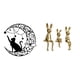 thumbnail image 1 of Escultura de metal para pared con diseño de gato y conejo, diseño de y , con estatuas, adorno para centro de mesa para amantes de los a, 1 of 8