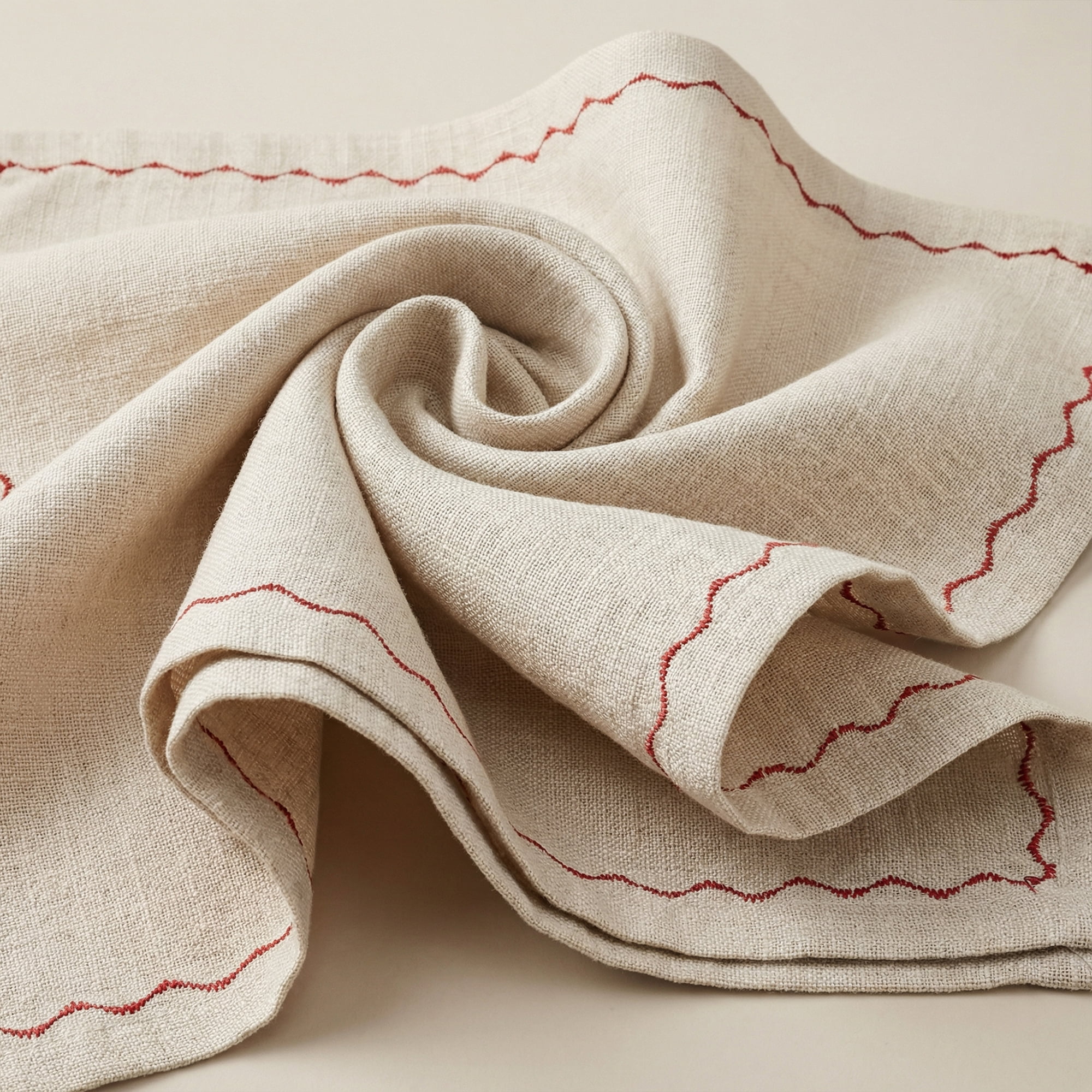 Unique Bargains 6Pcs Linen Washable Reusable Cloth Napkins Oatmeal 20x20inch