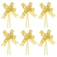 thumbnail image 1 of Unique Bargains 13 Inch Pull Bows Ribbon Gift Wrapping String Gold Thread Style Decorative Bow Tie Gold Tone 100 Pack, 1 of 5