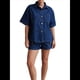 thumbnail image 3 of Conjuntos de 2 Piezas para Mujer: Camisa Vaquera Azul de Corta con Botones y Pantalones Cortos de Mezclilla de Cintura Alta. Azul Oscuro S, 3 of 10