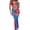 Blue, variant on Qingpeng Womens 3 Piece Swimsuit Set Floral Sheer Mesh Tummy Control Beachwear Adjustable Strap Bathing Suit